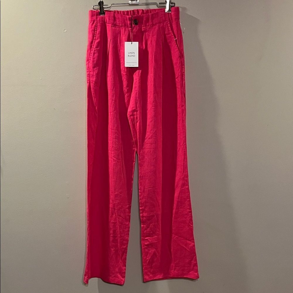 NWT Love Tree Women's Linen Blend Pink Chinos